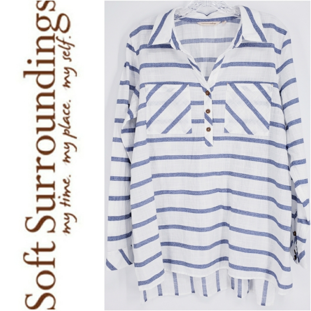 Soft Surroundings Popover Top Lagenlook Large